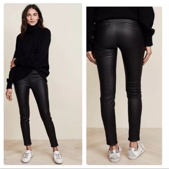 Helmut Lang leather leggings Lambs wool slim pants blogger favorite 6 - Picture 1 of 7